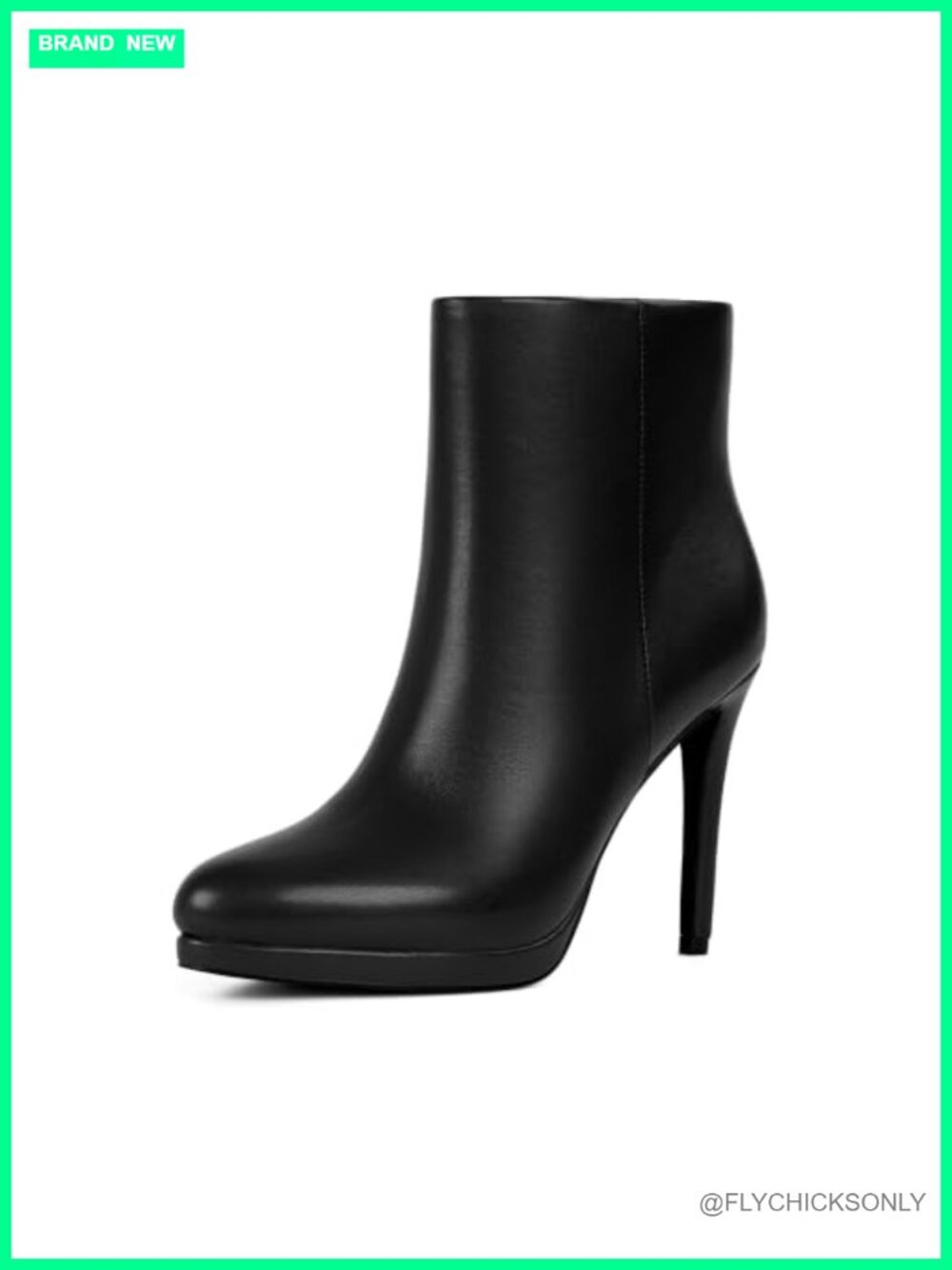Modatope Women's Faux Leather Ankle Boots Stiletto Heel Platform Booties Zip
